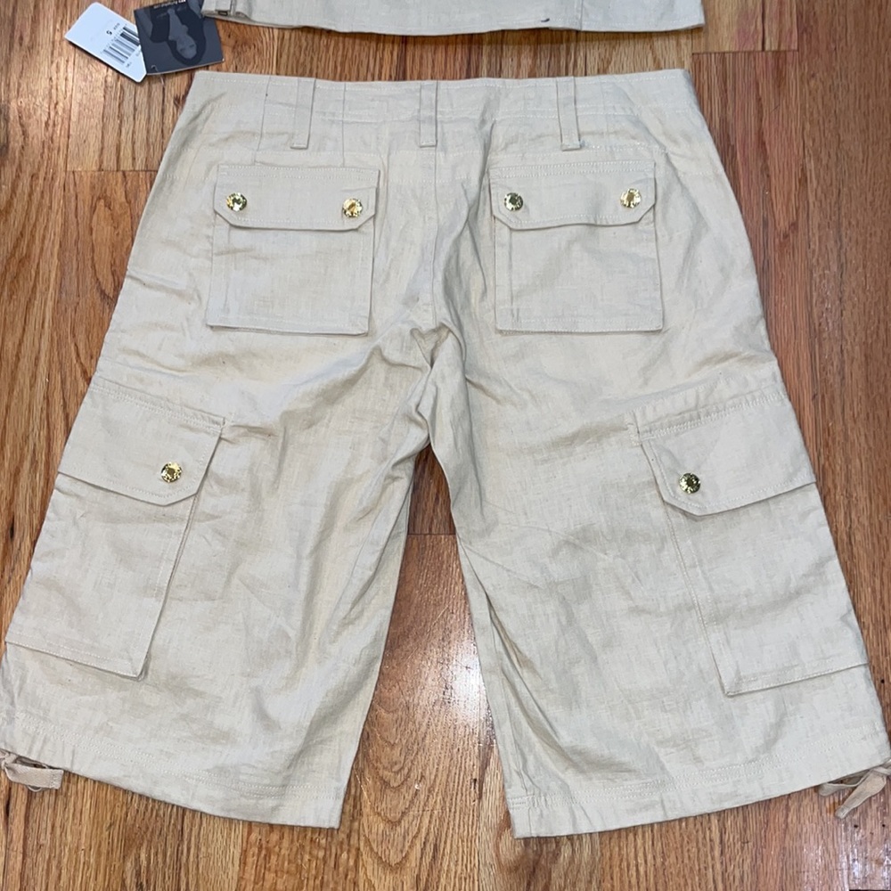 NEW Y2K 00 Baby Phat 2 piece linen suit vest outfit vest w Short 5 / M - Picture 16 of 17